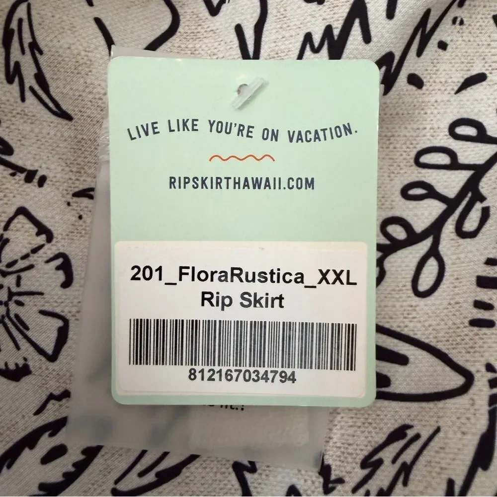 NWT Rip Skirt Wrap Skirt FloraRustica Length 2 Size XX-Large Tan Black Beach